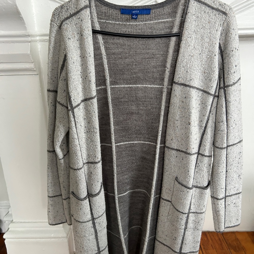 Gray Open-Front Women's Cardigan